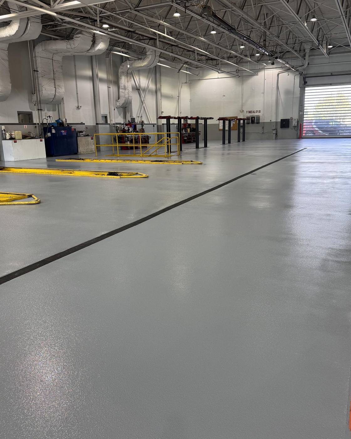 Coated industrial floor