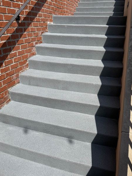 Coated exterior stairway